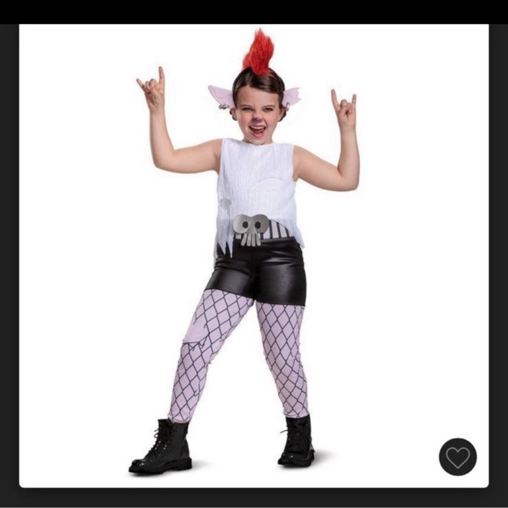 Trolls World Tour Barb new costume jumpsuit and headband with hair and ears